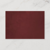 ヴィンテージ赤面とブルグンディ結婚の宿泊施設 エンクロージャーカード (裏面)