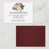 ヴィンテージ赤面とブルグンディ結婚の宿泊施設 エンクロージャーカード (正面/裏面)