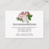 ヴィンテージ赤面とブルグンディ結婚の宿泊施設 エンクロージャーカード (正面)