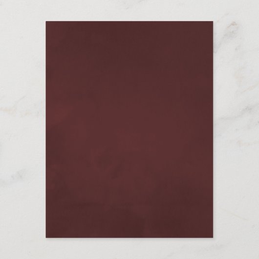 ヴィンテージ赤面とブルグンディ結婚ズゲスト詳細 エンクロージャーカード (裏面)