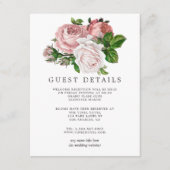 ヴィンテージ赤面とブルグンディ結婚ズゲスト詳細 エンクロージャーカード (正面)