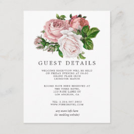 ヴィンテージ赤面とブルグンディ結婚ズゲスト詳細 エンクロージャーカード