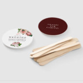 ヴィンテージ赤面とブルゴーニュフローラ結婚式の引き出物 ハンドファン (組立なし)