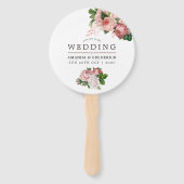 ヴィンテージ赤面とブルゴーニュフローラ結婚式の引き出物 ハンドファン (正面)