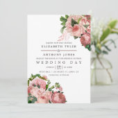 ヴィンテージ赤面とブルゴーニュ結婚ーフローラ 招待状 (スタンド正面)