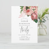 ヴィンテージ赤面とブルゴーニュ30歳の誕生日パーティー 招待状 (スタンド正面)