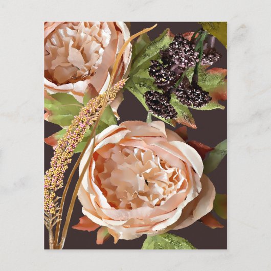 ヴィンテージ赤面とプラムフローラ予算の保存日付F チラシ (裏面)