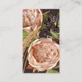 ヴィンテージ赤面とプラムフローラ結婚のサイトの囲い エンクロージャーカード (裏面)