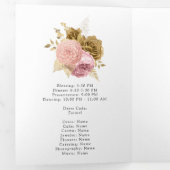 ヴィンテージ赤面と金ゴールドフローラキンセアニラ写真 三つ折り招待状 (内部最初)