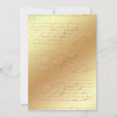 ヴィンテージ赤面と金ゴールドフローラキンセアニラ 招待状 (裏面)