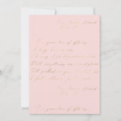 ヴィンテージ赤面と金ゴールドフローラスペインのキンセニェラ 招待状 (裏面)