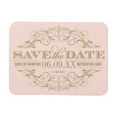 ヴィンテージ赤面アンティークフローリッシュ日付を保存 マグネット (横)