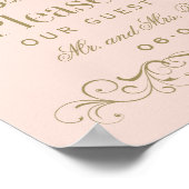 ヴィンテージ赤面アンティークフローリッシュ結婚ズゲストブック ポスター (角)