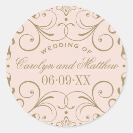 ヴィンテージ赤面アンティークフローリッシュ結婚ズモノグラム ラウンドシール