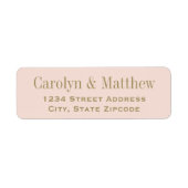 ヴィンテージ赤面アンティーク結婚金ゴールド差出人住所 ラベル (正面)