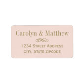 ヴィンテージ赤面アンティーク結婚金ゴールド差出人住所 ラベル (正面)