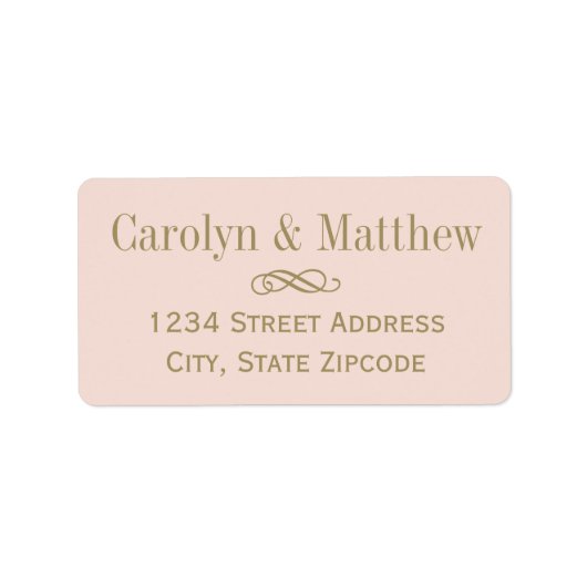 ヴィンテージ赤面アンティーク結婚金ゴールド差出人住所 ラベル (正面)