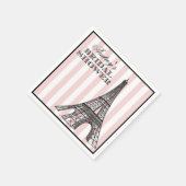 ヴィンテージ赤面エッフェルタワーパリブライダルシャワー スタンダードカクテルナプキン (角)