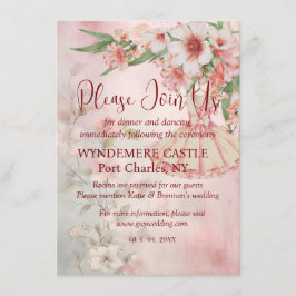 ヴィンテージ赤面ドレスQRコー結婚ド エンクロージャーカード