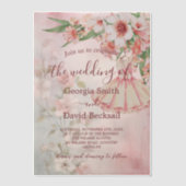 ヴィンテージ赤面ド結婚レス ベラム紙招待状 (正面)