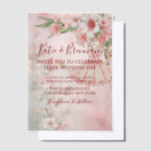 ヴィンテージ赤面ド結婚レス ベラム紙招待状 (オフセット)