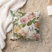 ヴィンテージ赤面バラエレガントフローラWバフランスのード クッション (ブランケット)