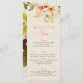 ヴィンテージ赤面バラ結婚フローラのメニュー メニュー (正面/裏面)