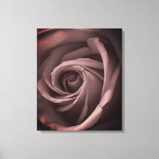 ヴィンテージ赤面バラ キャンバスプリント (正面)