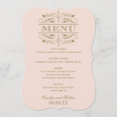 ヴィンテージ赤面ピンクとアンティーク結婚金ゴールド メニュー (正面)