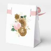 ヴィンテージ赤面ピンクと金ゴールドフローラクインセアニラ フェイバーボックス (裏面サイド)