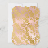 ヴィンテージ赤面ピンクと金ゴールドマスカレードキンセアニラ 招待状 (裏面)