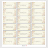 ヴィンテージ赤面ピンクのフローラ結婚のゲストアドレス シール (シート)