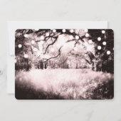 ヴィンテージ赤面ピンクの魅惑されたフォレストラ結婚イト 招待状 (裏面)