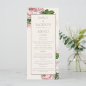 ヴィンテージ赤面ピンククリーム結婚フローラのメニュー メニュー (スタンド正面)