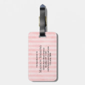 ヴィンテージ赤面ピンクストライプスガーリークリプトモノグラム ラゲッジタグ (裏面縦)