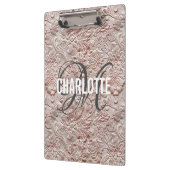 ヴィンテージ赤面ピンクツールレザーモノグラム名 クリップボード (左)