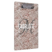 ヴィンテージ赤面ピンクツールレザーモノグラム名 クリップボード (右)