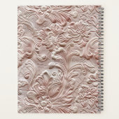 ヴィンテージ赤面ピンクツールレザーモノグラム名 プランナー手帳 (裏面)