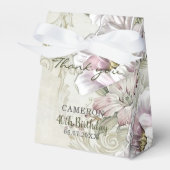 ヴィンテージ赤面ピンクビクトリアンフローラつる植物 フェイバーボックス (正面サイド)