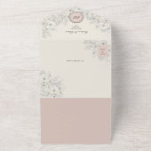 ヴィンテージ赤面ピンクフォト結婚ズ オールインワン招待状 (外側)