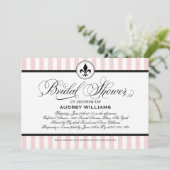 ヴィンテージ赤面ピンクフランスのブライダルシャワー 招待状 (スタンド正面)