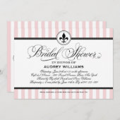 ヴィンテージ赤面ピンクフランスのブライダルシャワー 招待状 (正面/裏面)