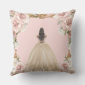 ヴィンテージ赤面ピンクフローラシャンパンキンセアニラ クッション (裏面)