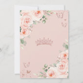 ヴィンテージ赤面ピンクフローラバラ金ゴールドキンセアニラ セーブザデート (裏面)