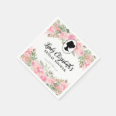 ヴィンテージ赤面ピンクフローラブリジガートンブライダルシャワー スタンダードカクテルナプキン (角)