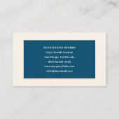 ヴィンテージ赤面ピンクフローラブルー名刺 名刺 (裏面)