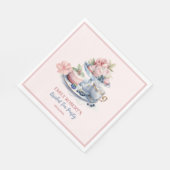 ヴィンテージ赤面ピンクフローラ茶パーティーブライダルシャワー スタンダードランチョンナプキン (角)