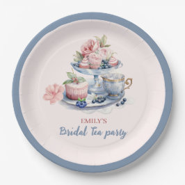 ヴィンテージ赤面ピンクフローラ茶パーティーブライダルシャワー ペーパープレート