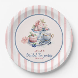 ヴィンテージ赤面ピンクフローラ茶パーティーブライダルシャワー ペーパープレート