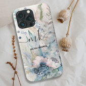 ヴィンテージ赤面ピンクボタニカルフローラモノグラム名 Case-Mate iPhoneケース